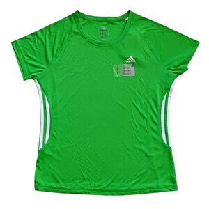 Adidas 360 Quick Dry Shirt Women's L Green Cap Sleeve Performance Activewear